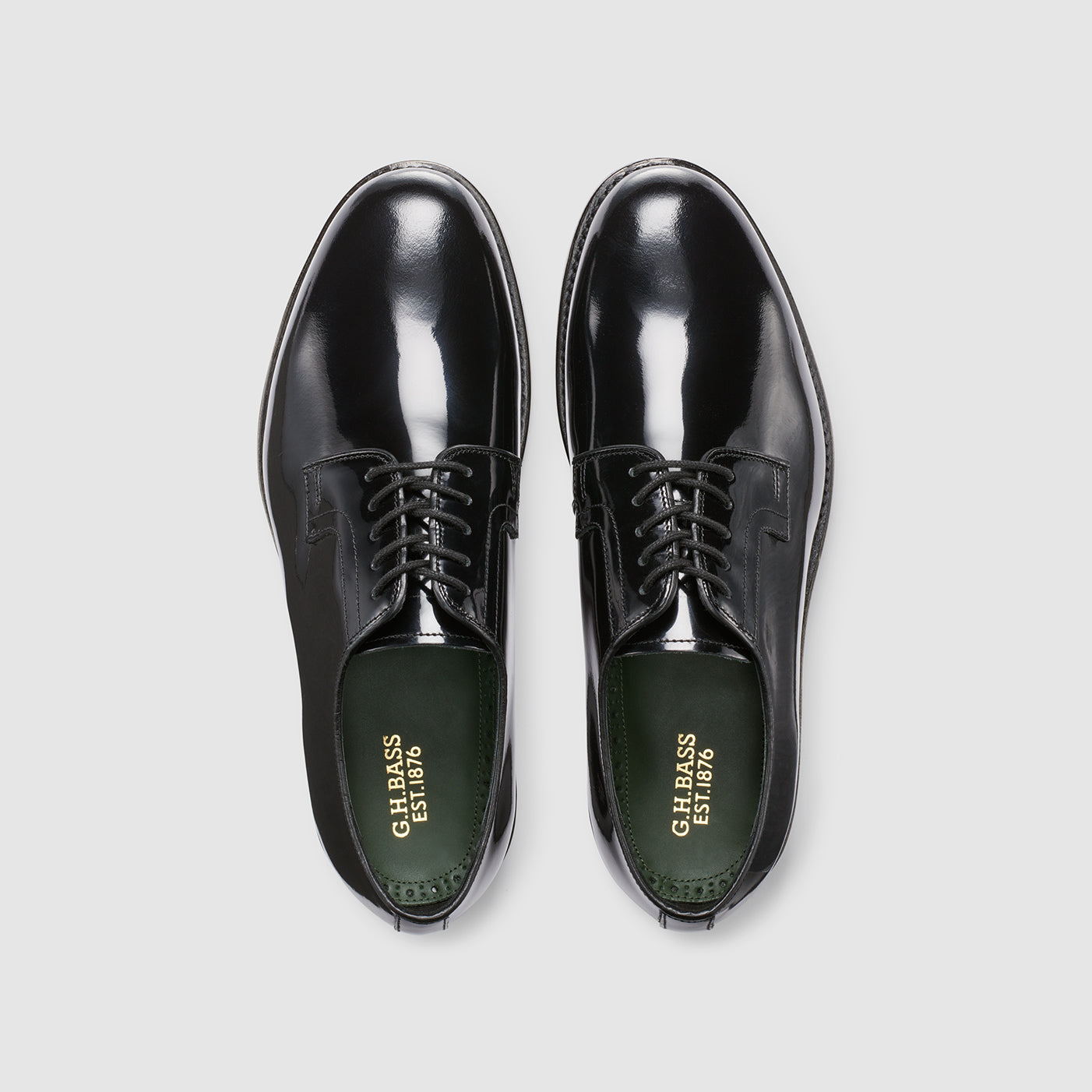 MENS PATENT MONOGRAM DERBY