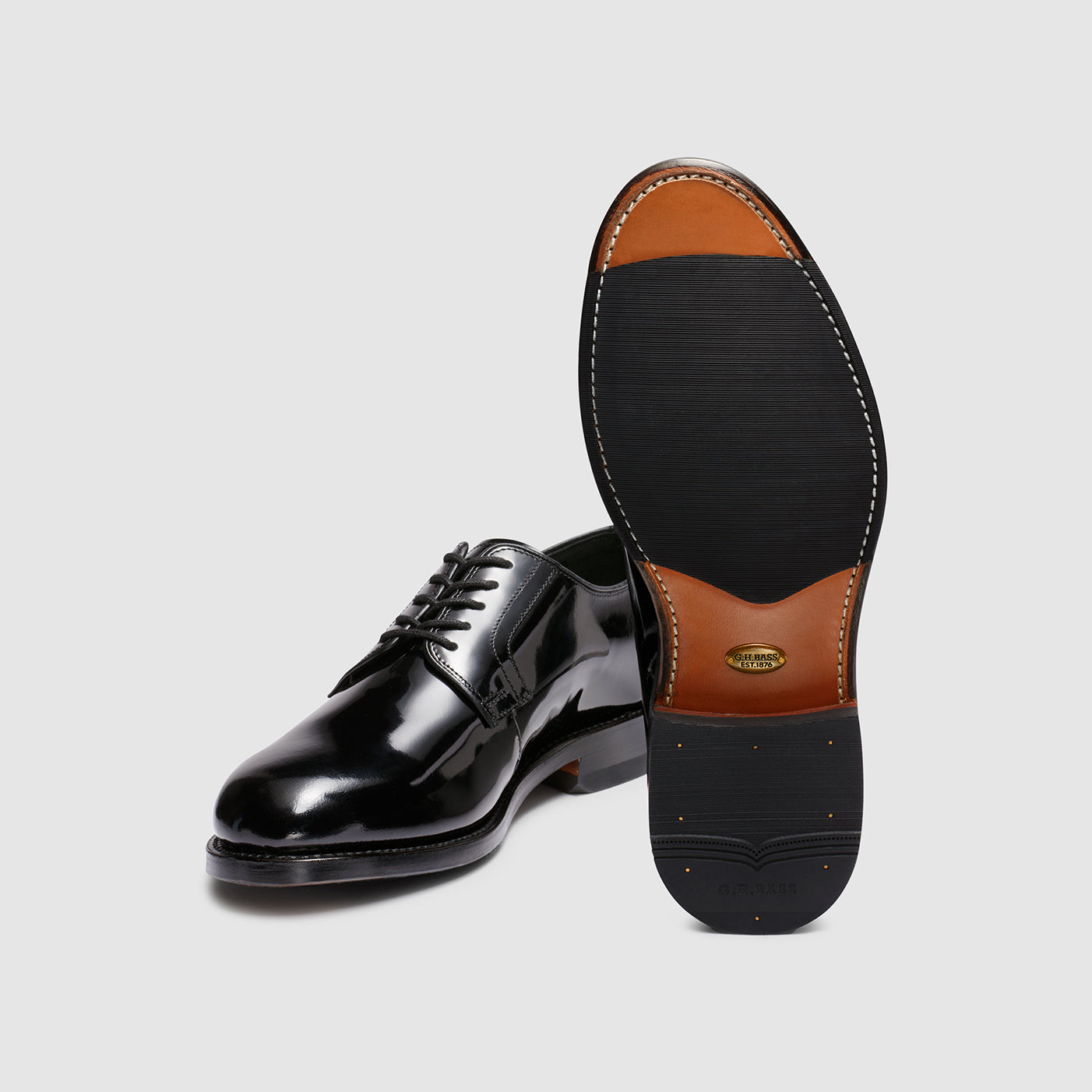 MENS PATENT MONOGRAM DERBY